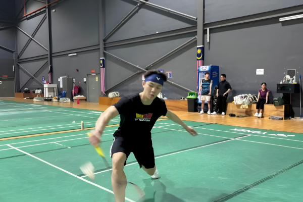 Thomas Cup 2026 Schedule context featuring Lee Zii Jia training for the upcoming Group B ties.