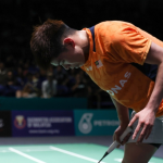 World Team Championship player Jun Hao reacting to a shock defeat in Denmark.