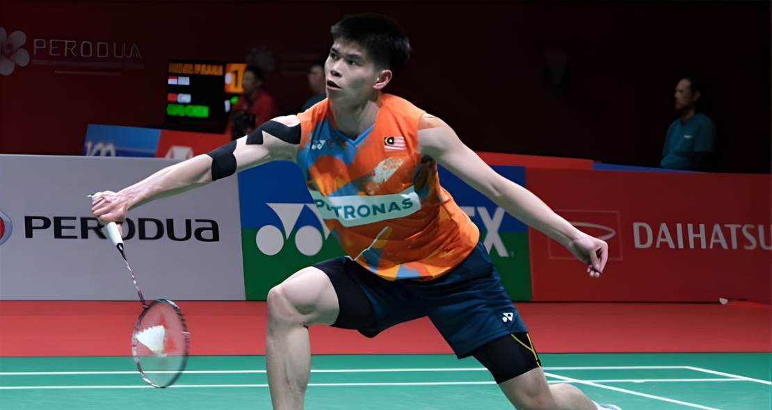 Thomas Cup Campaign 2026 lead singles player Leong Jun Hao in action on the court.