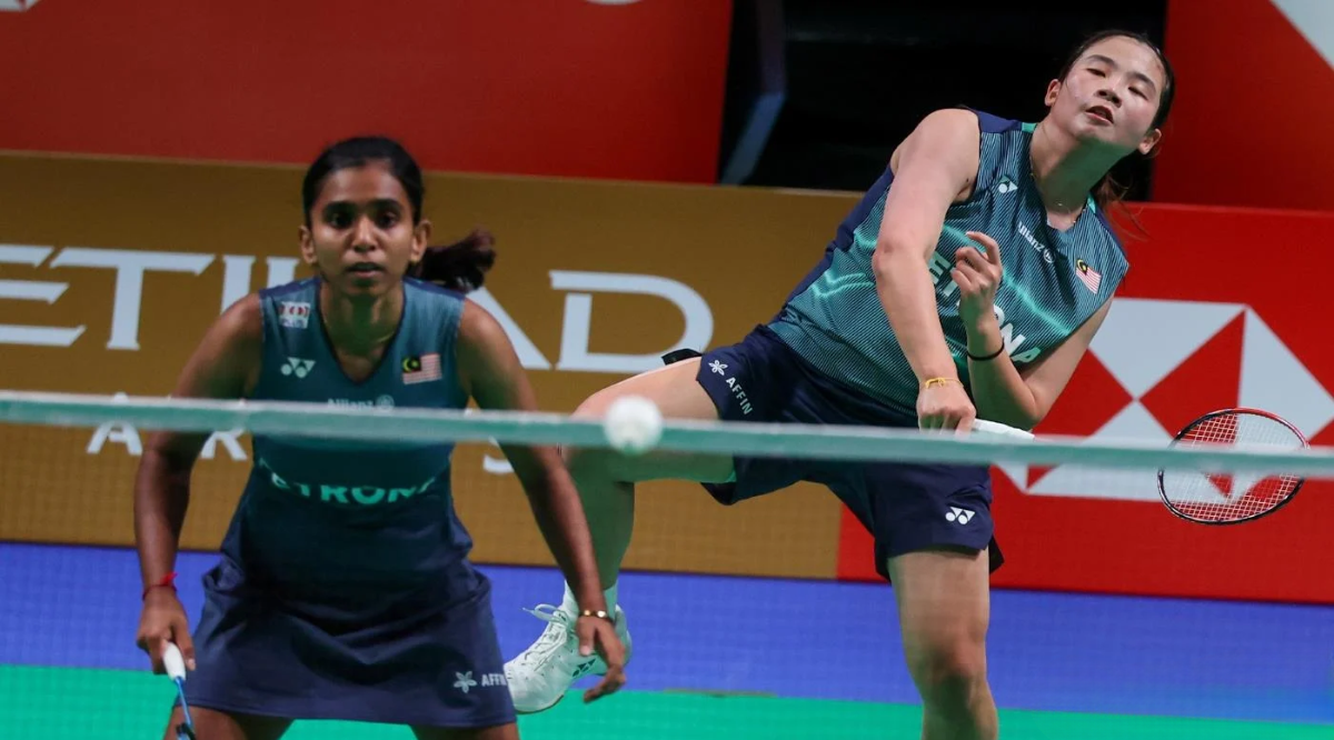 Thinaah M- Ong Xin Yee of badminton Malaysia in action during Uber Cup 2026 Group B match against Turkey