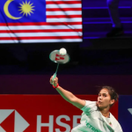 K Letshanaa in action during Malaysia’s Uber Cup 2026 quarter-final match against China