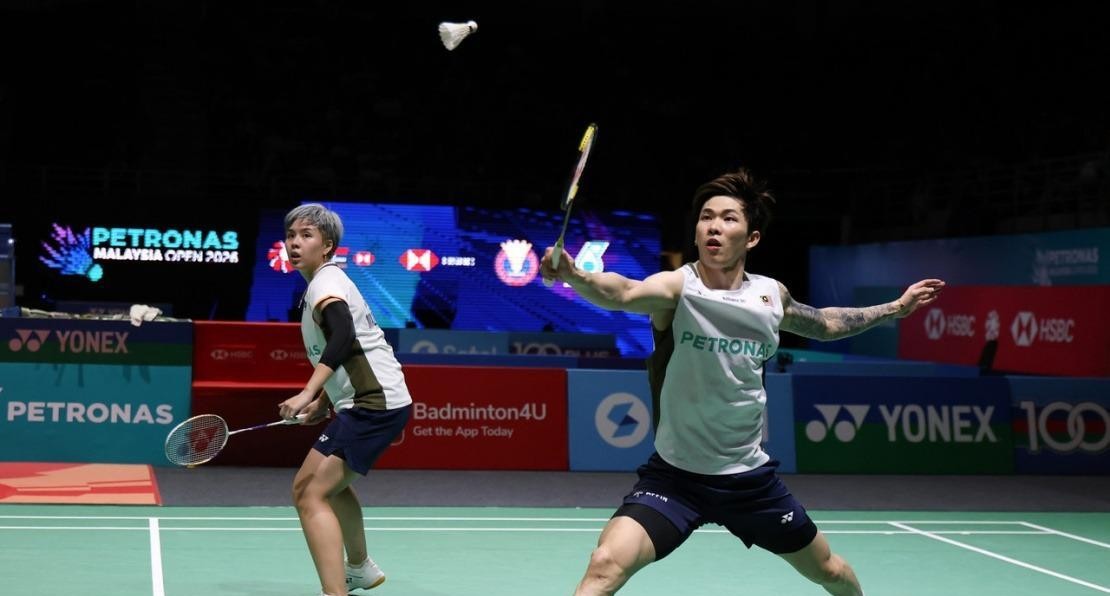 Tang Jie Ee Wei demonstrating intensity in their opening round match at BAC 2026.