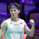 National Training Partnership star Lee Zii Jia displaying intense spartan resolve on court.