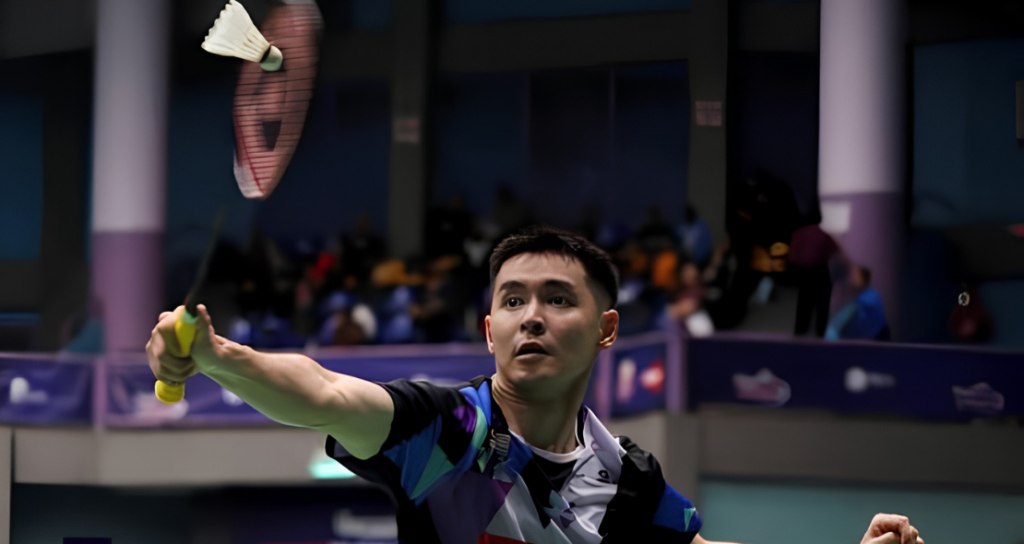 US Open campaign featuring Cheam June Wei in clinical on court action.