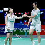 Rising Doubles Prospect Noraqilah Maisarah Ramdan and Low Zi Yu during a match.
