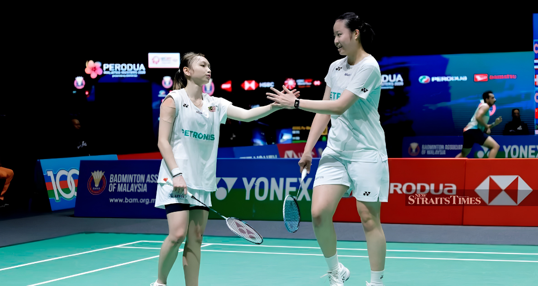 Rising Doubles Prospect Noraqilah Maisarah Ramdan and Low Zi Yu during a match.