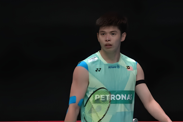 Japan Open campaign featuring Leong Jun Hao in national colors.