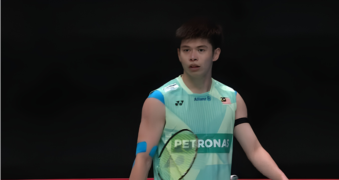 Japan Open campaign featuring Leong Jun Hao in national colors.