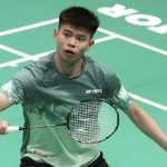 Japan Open campaign featuring Malaysian singles player Leong Jun Hao in action.
