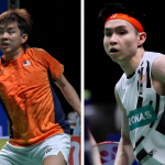 Wei Chong-Wooi Yik Victory showing Man Wei Chong returning a shot and Soh Wooi Yik tracking play at the China Open.