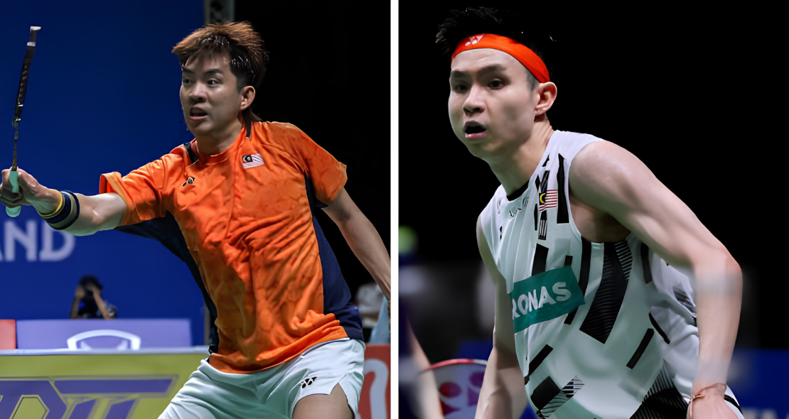 Wei Chong-Wooi Yik Victory showing Man Wei Chong returning a shot and Soh Wooi Yik tracking play at the China Open.