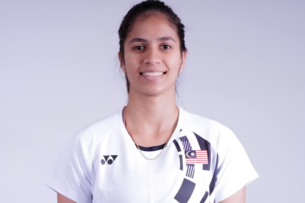 K. Letshanaa professional badminton profile image showing the Malaysian singles player smiling