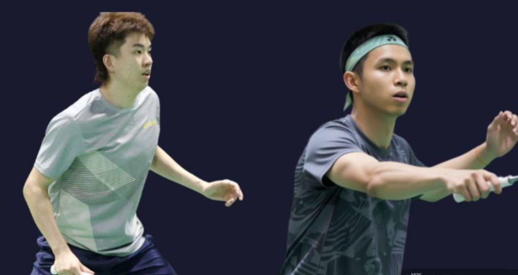 Wei Chong-Wooi Yik Win showing Man Wei Chong and Soh Wooi Yik in action on the green court.